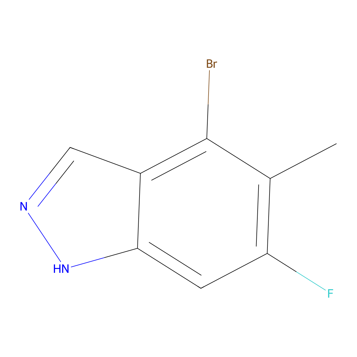 4-Bromo-6-fluoro-5-methyl-1H-indazole molecular structure, CAS 2241720-66-9
