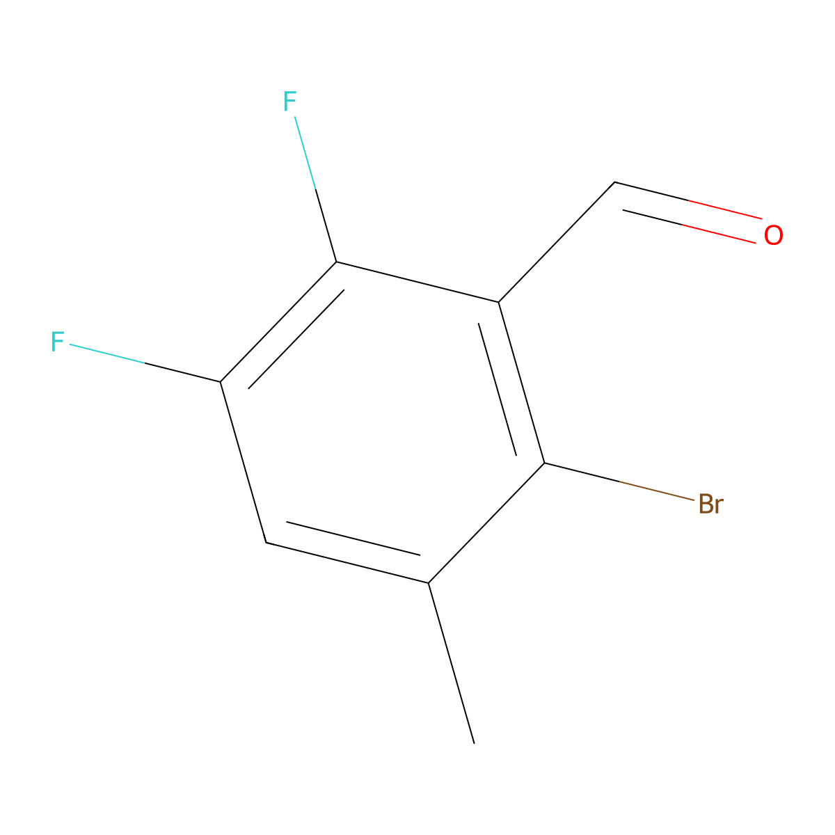 2-Bromo-5,6-difluoro-3-methylbenzaldehyde molecular structure, CAS 2241721-63-9