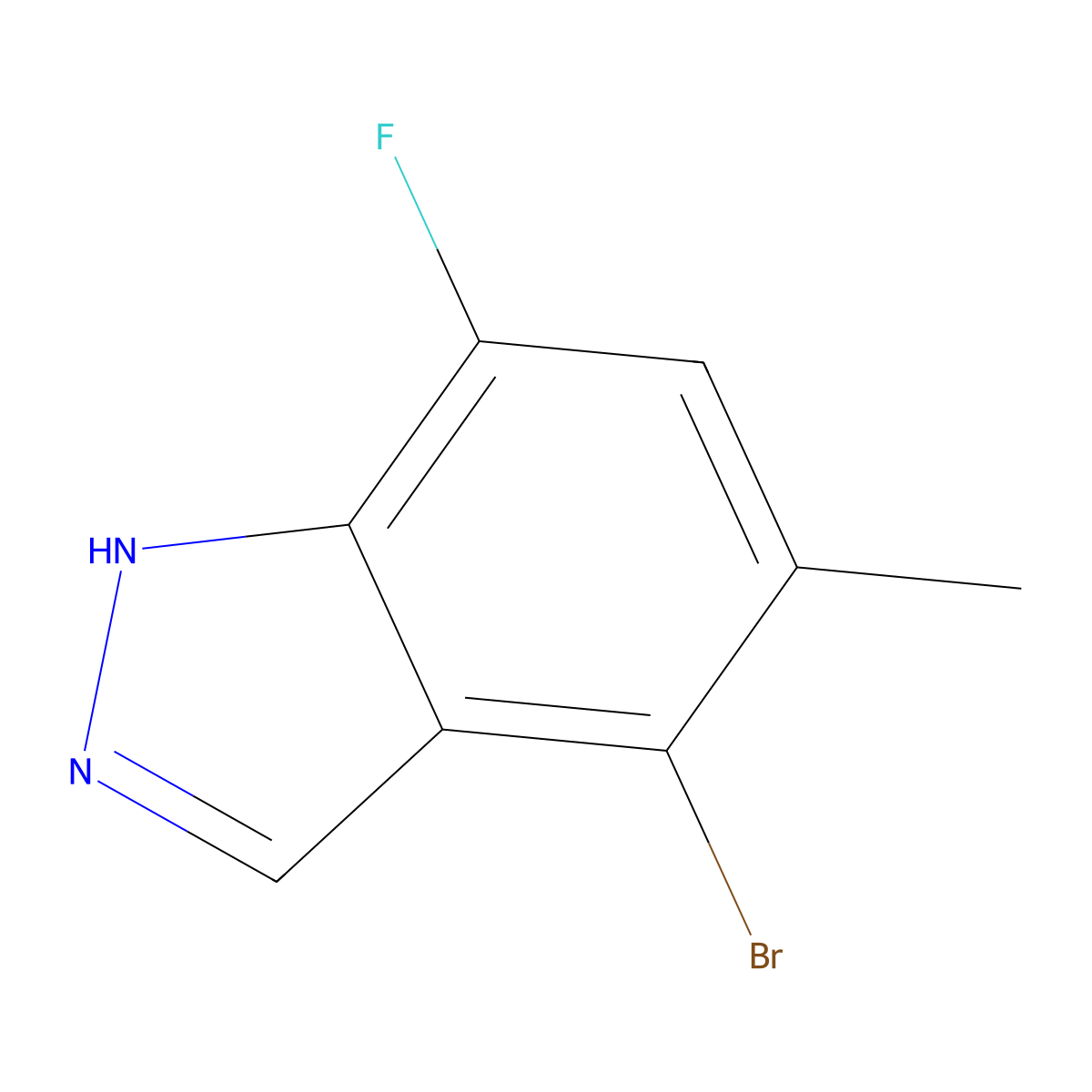 4-Bromo-7-fluoro-5-methyl-1H-indazole molecular structure, CAS 2241721-64-0