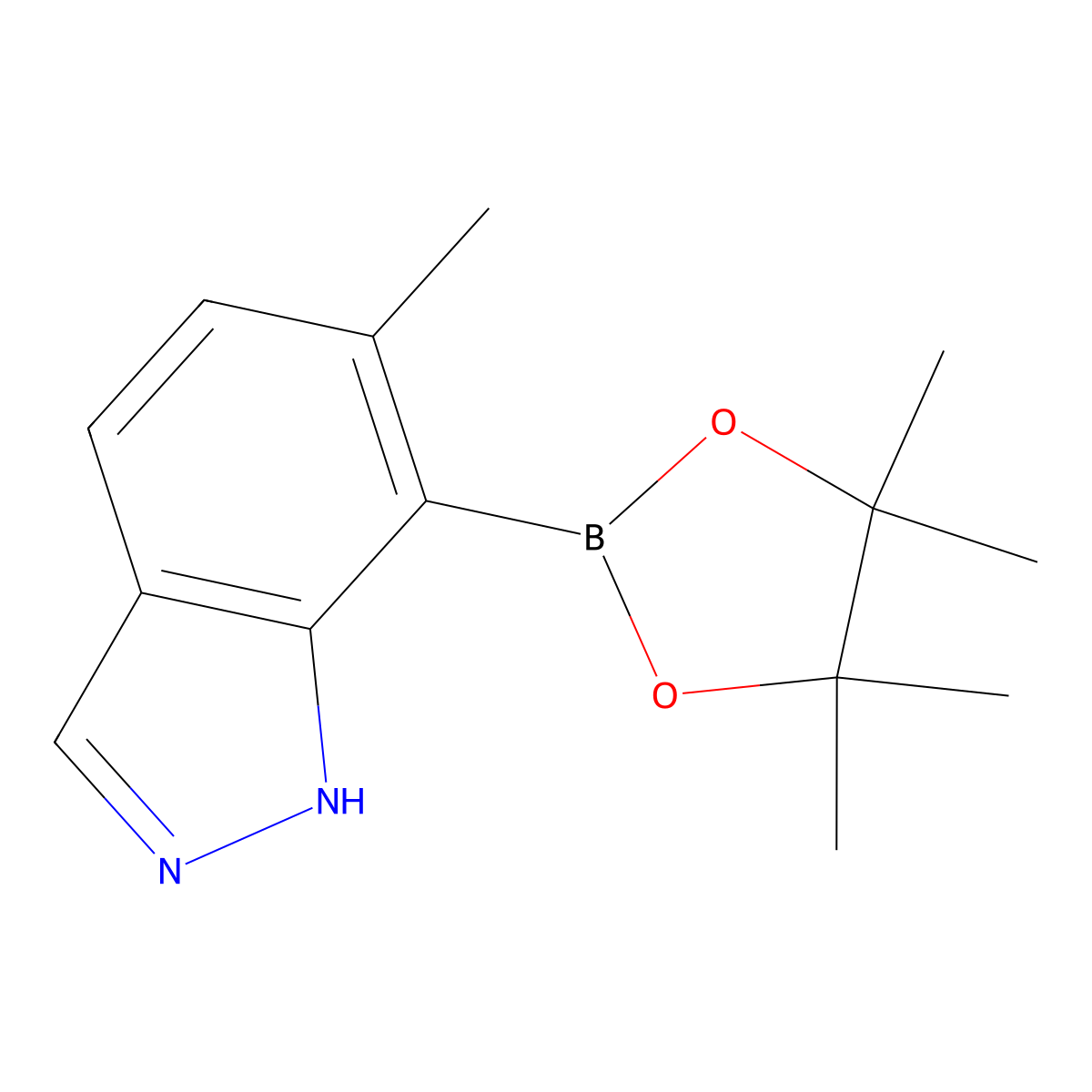 6-Methyl-7-(4,4,5,5-tetramethyl-1,3,2-dioxaborolan-2-yl)-1H-indazole molecular structure, CAS 2241721-69-5