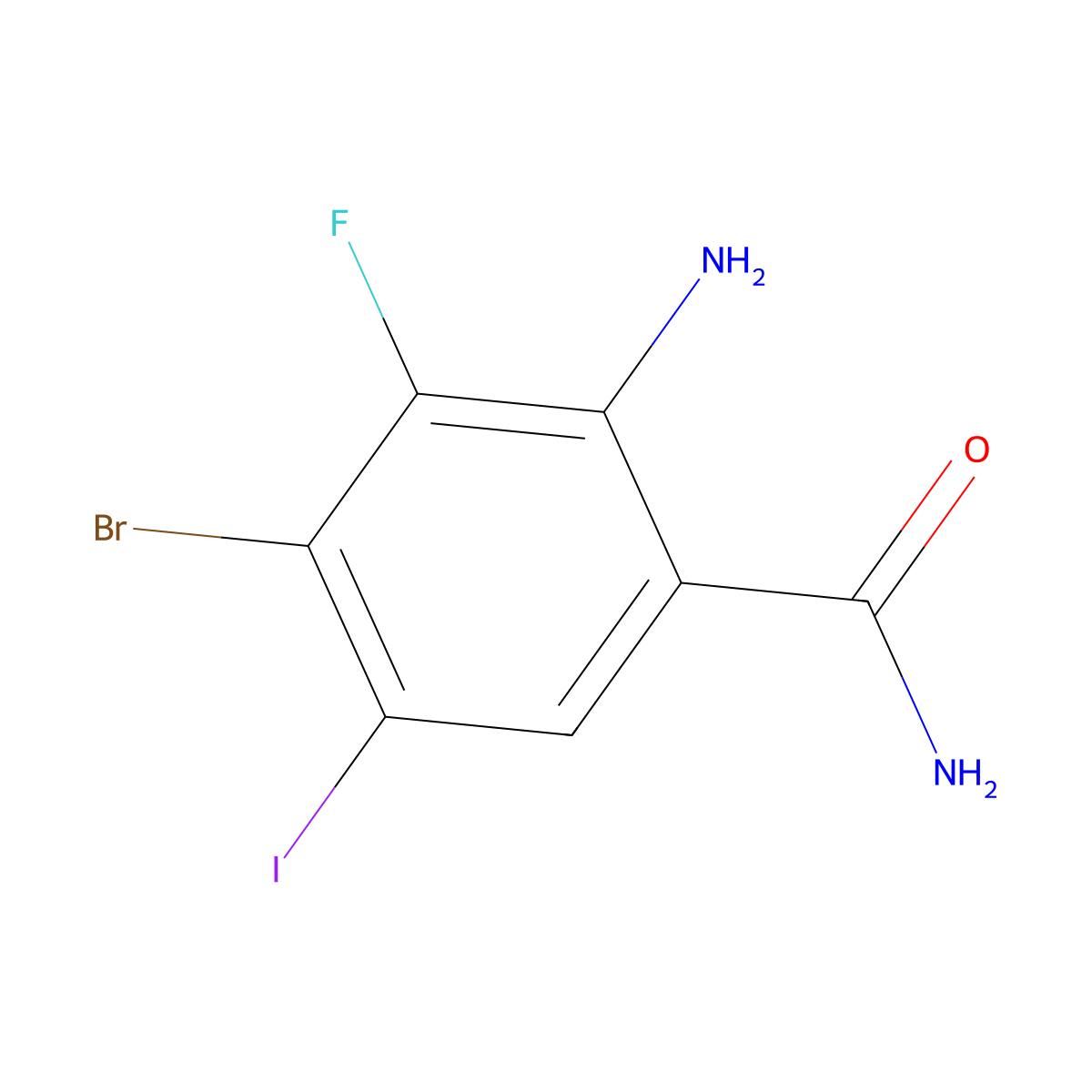 2-Amino-4-bromo-3-fluoro-5-iodobenzamide molecular structure, CAS 2241721-73-1