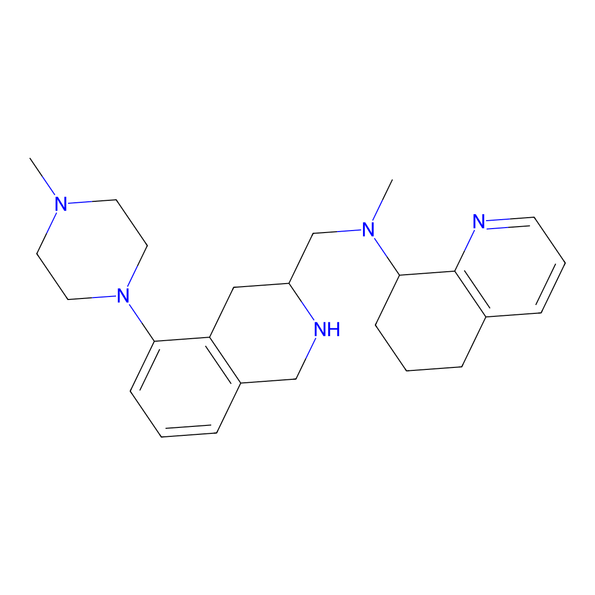 (8S)-N-methyl-N-[[(3R)-5-(4-methylpiperazin-1-yl)-1,2,3,4-tetrahydroisoquinolin-3-yl]methyl]-5,6,7,8-tetrahydroquinolin-8-amine molecular structure, CAS 2241724-59-2