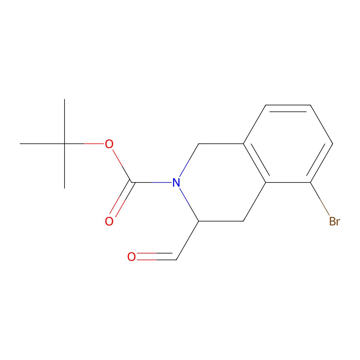 tert-Butyl (R)-5-bromo-3-formyl-3,4-dihydroisoquinoline-2(1H)-carboxylate molecular structure, CAS 2241725-11-9