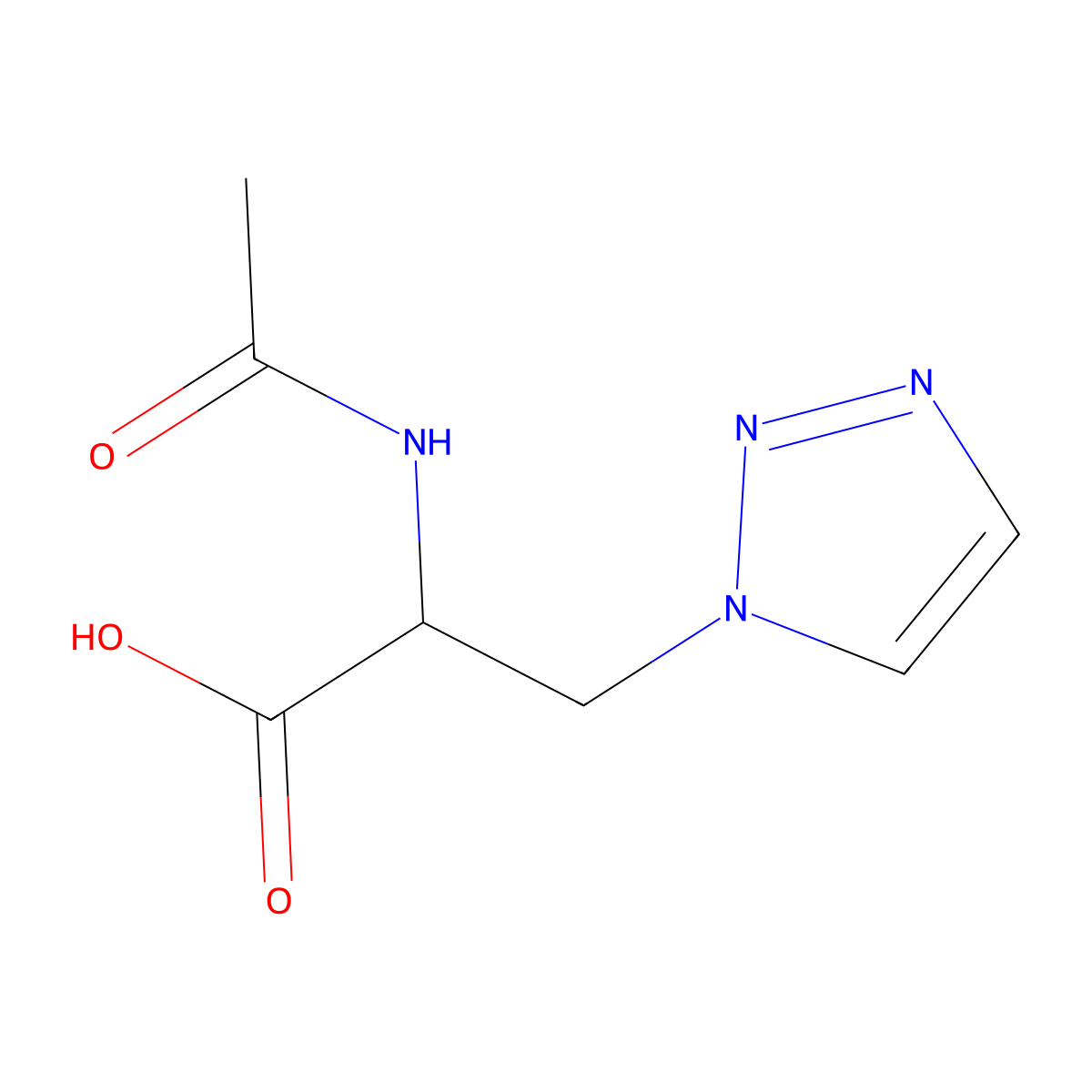 2-acetamido-3-(1H-1,2,3-triazol-1-yl)propanoic acid molecular structure, CAS 224173-52-8