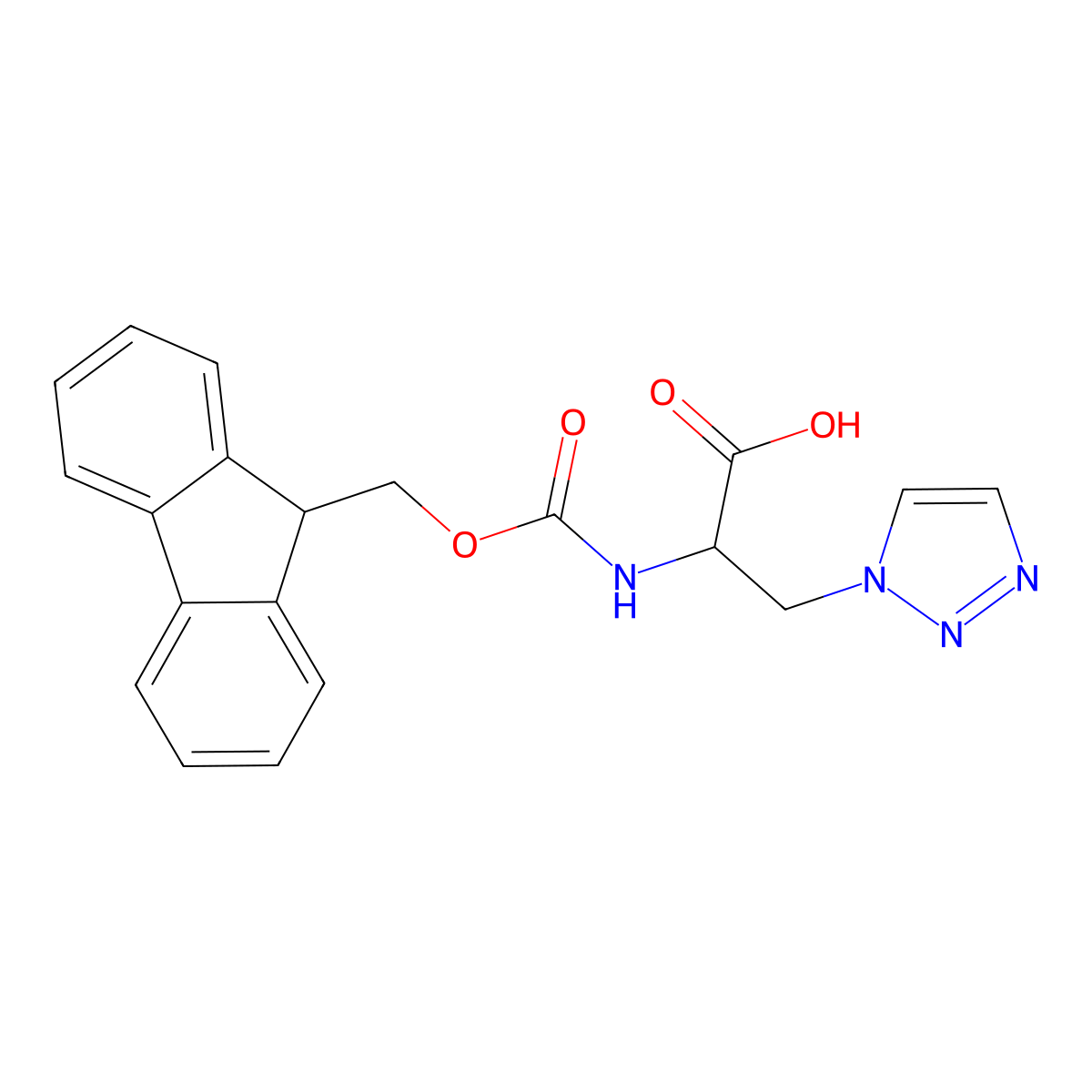 2-({[(9H-fluoren-9-yl)methoxy]carbonyl}amino)-3-(1H-1,2,3-triazol-1-yl)propanoic acid molecular structure, CAS 224173-53-9