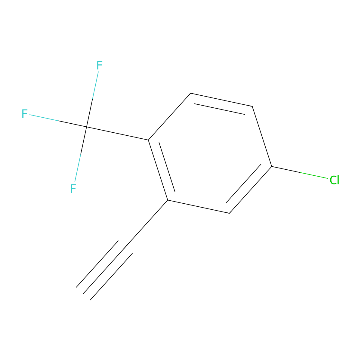 4-Chloro-2-ethynyl-1-(trifluoromethyl)benzene molecular structure, CAS 2241742-07-2