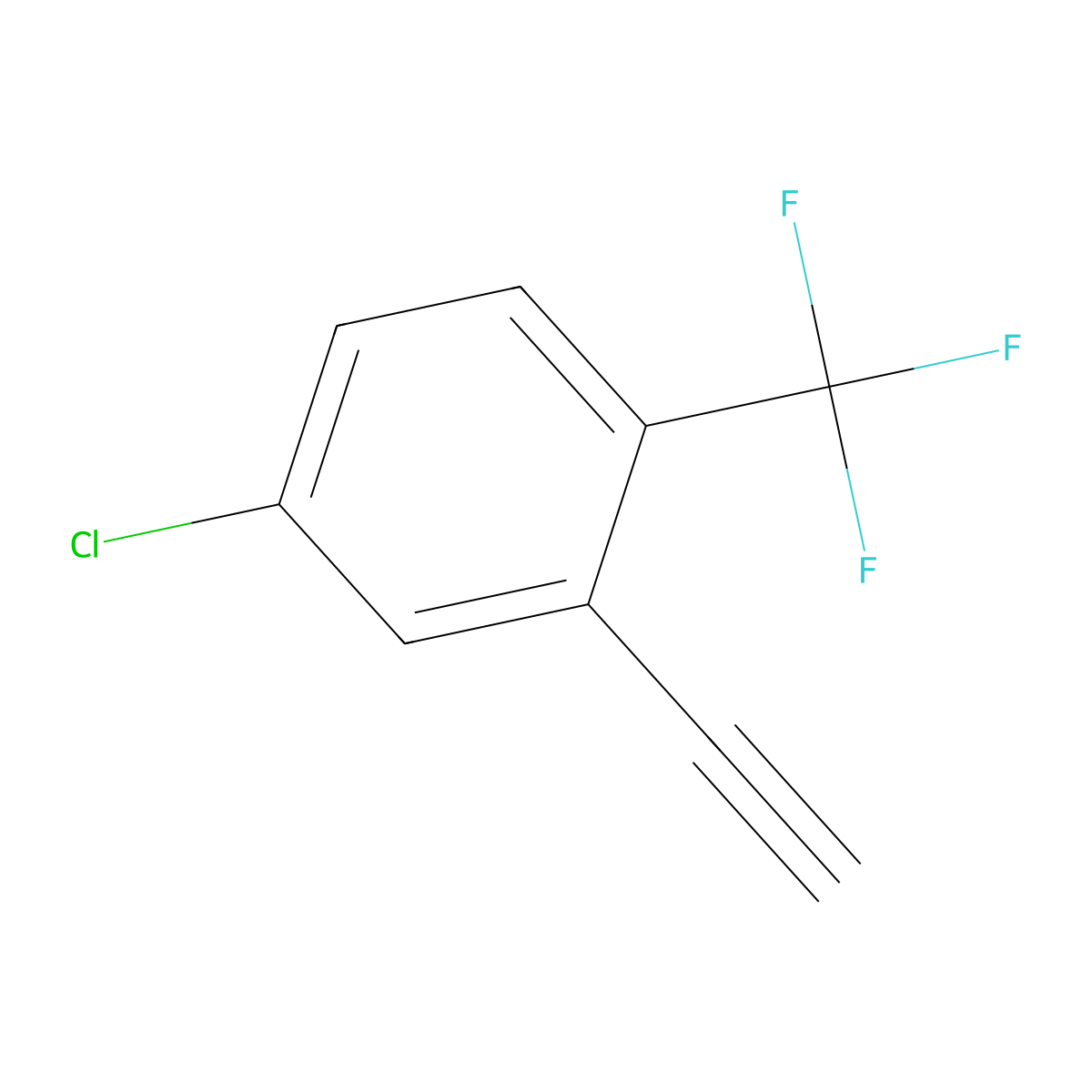 4-Chloro-2-ethynyl-1-(trifluoromethyl)benzene molecular structure, CAS 2241742-07-2