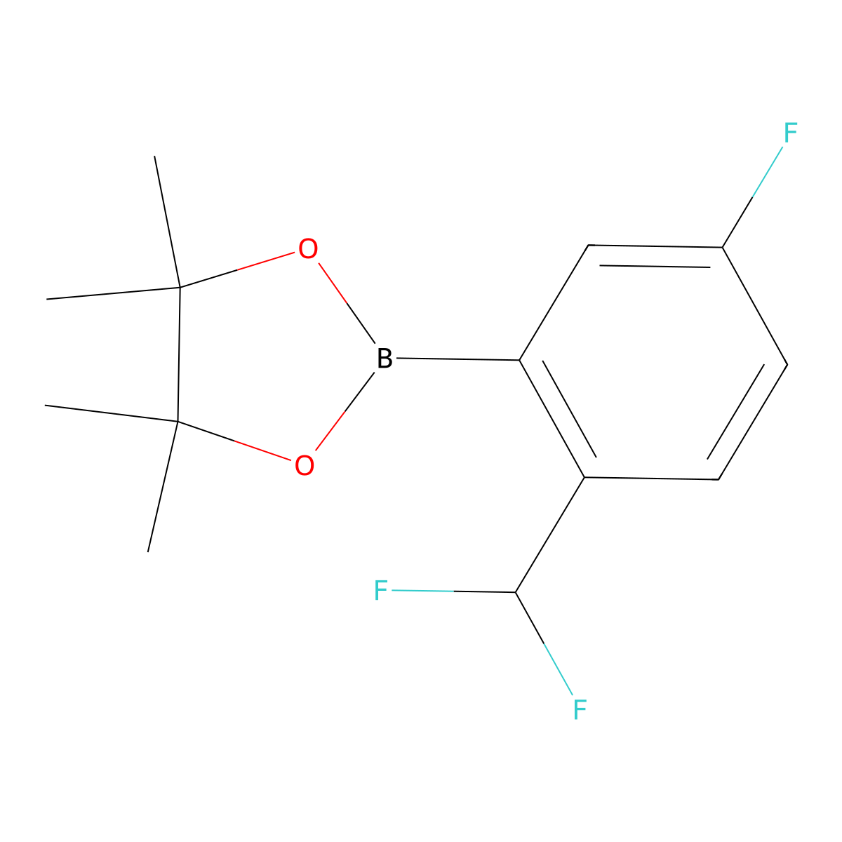 2-(2-(Difluoromethyl)-5-fluorophenyl)-4,4,5,5-tetramethyl-1,3,2-dioxaborolane molecular structure, CAS 2241742-43-6