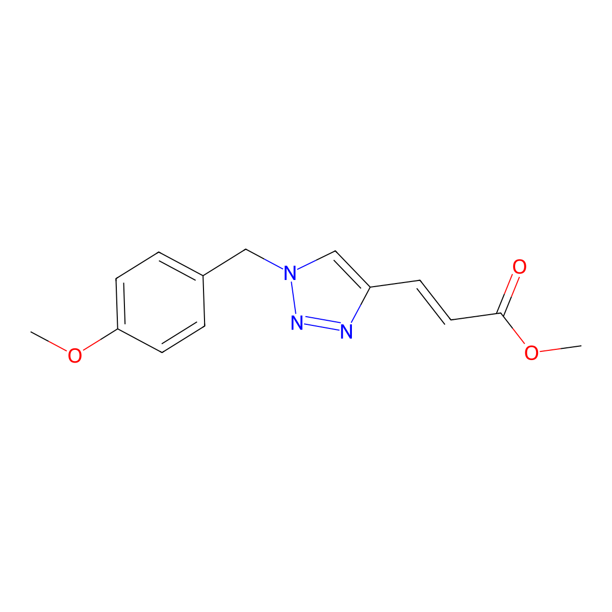 methyl (2Z)-3-{1-[(4-methoxyphenyl)methyl]-1,2,3-triazol-4-yl}prop-2-enoate molecular structure, CAS 2241743-25-7