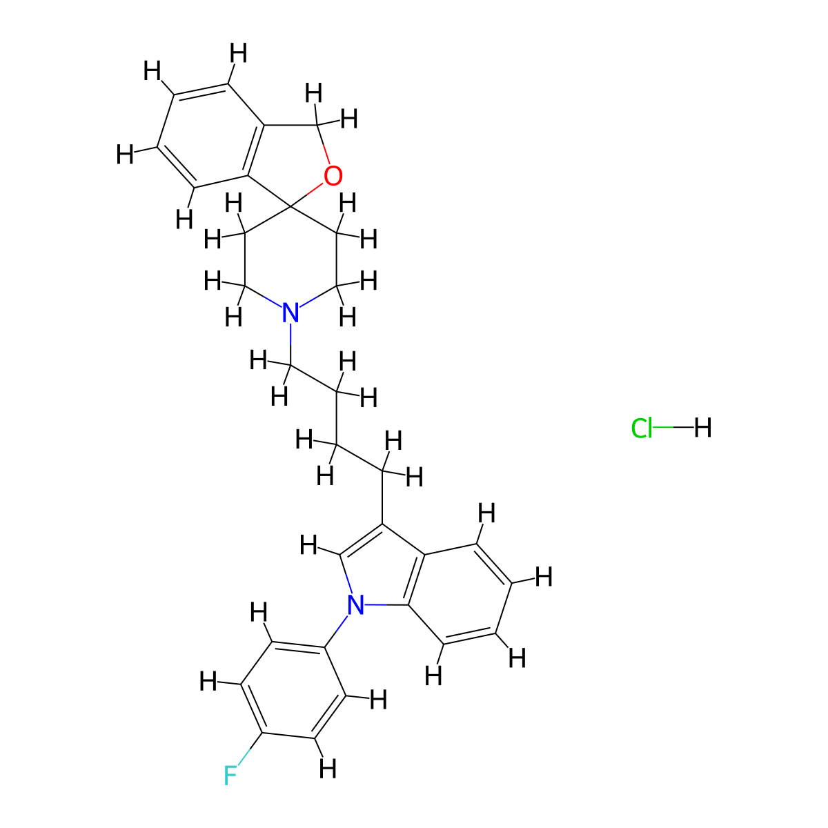 Siramesine hydrochloride molecular structure, CAS 224177-60-0