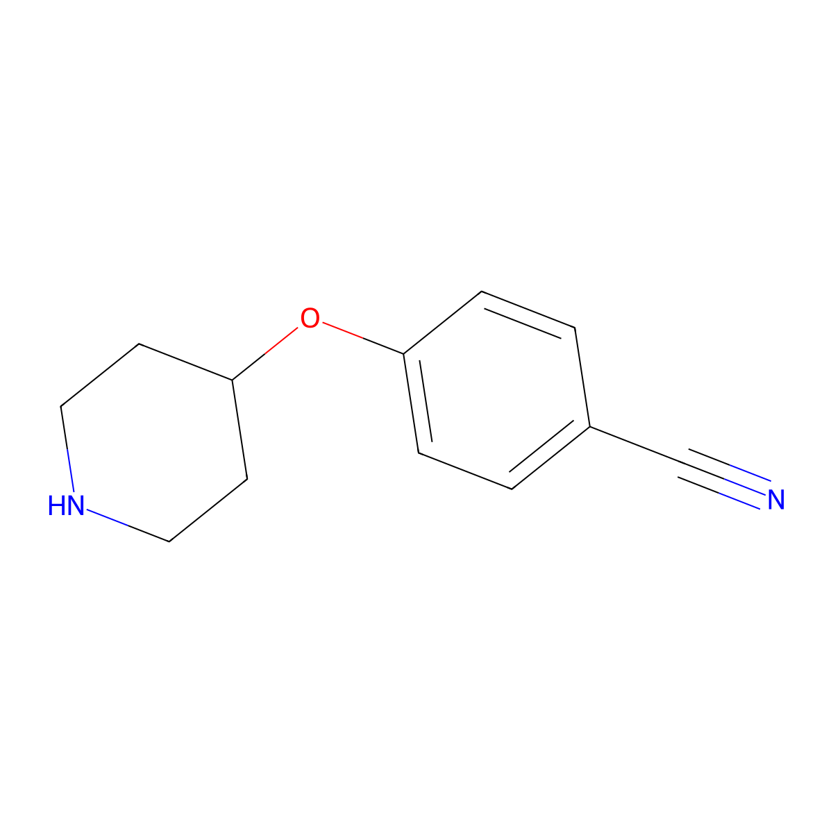 4-(Piperidin-4-yloxy)benzonitrile molecular structure, CAS 224178-67-0