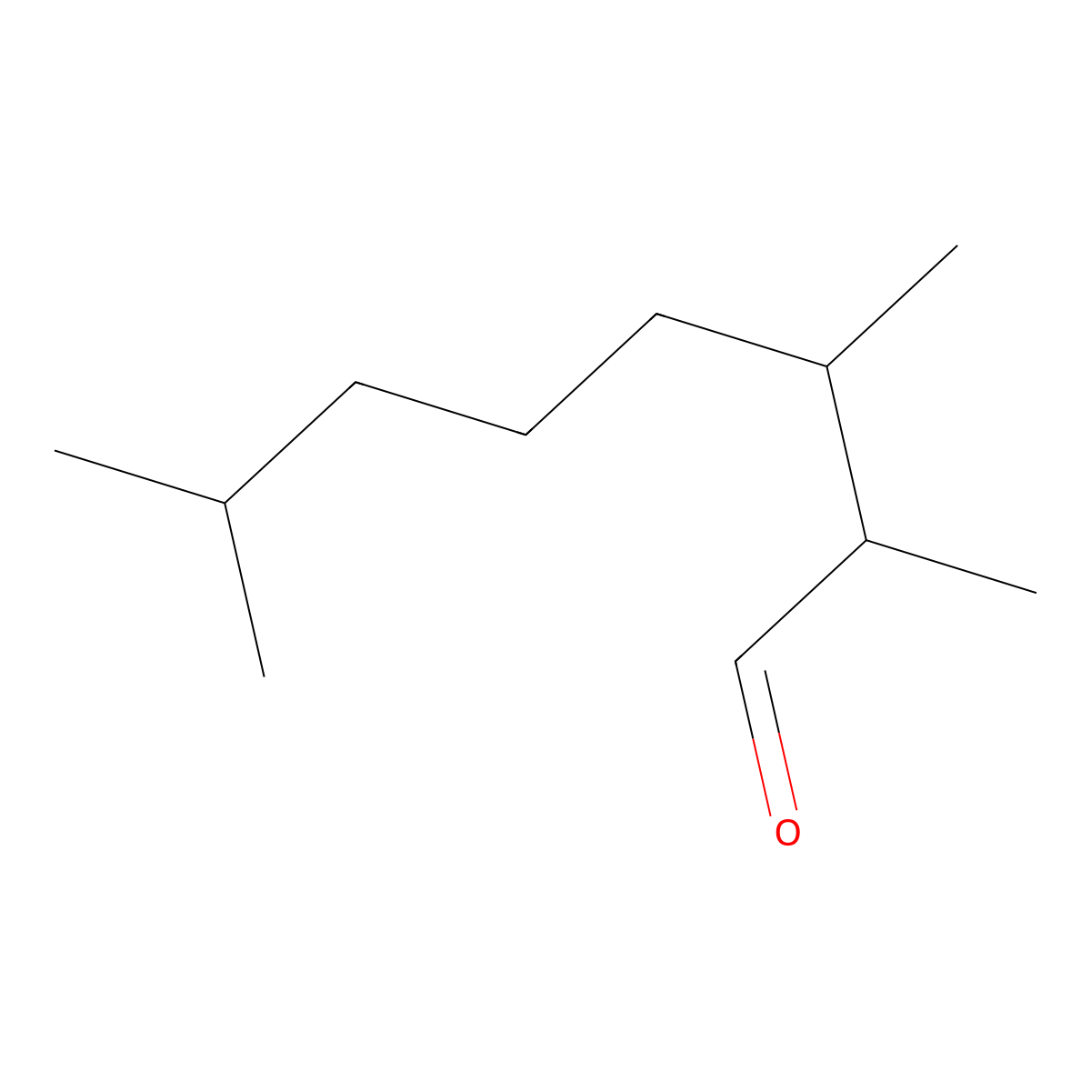 2,3,7-Trimethyloctanal molecular structure, CAS 22418-71-9