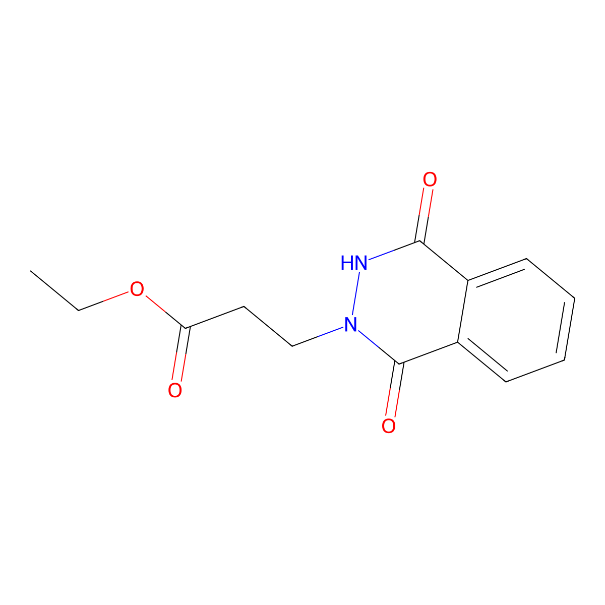 Ethyl 3,4-dihydro-1,4-dioxo-2(1H)-phthalazinepropanoate molecular structure, CAS 22418-98-0