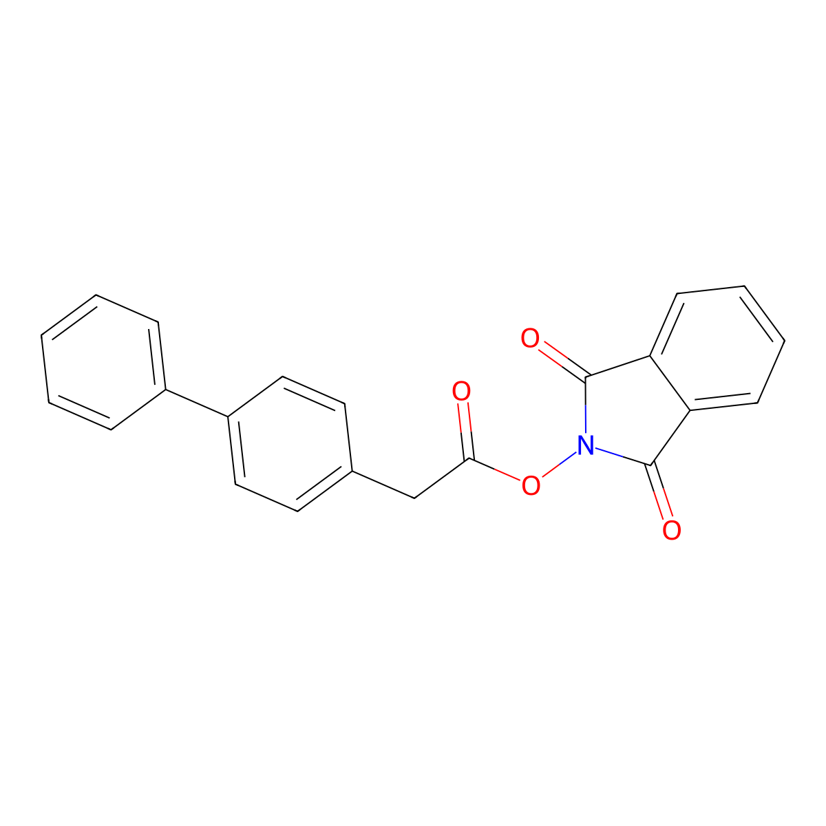 1,3-dioxo-2,3-dihydro-1H-isoindol-2-yl 2-(4-phenylphenyl)acetate molecular structure, CAS 2241845-99-6