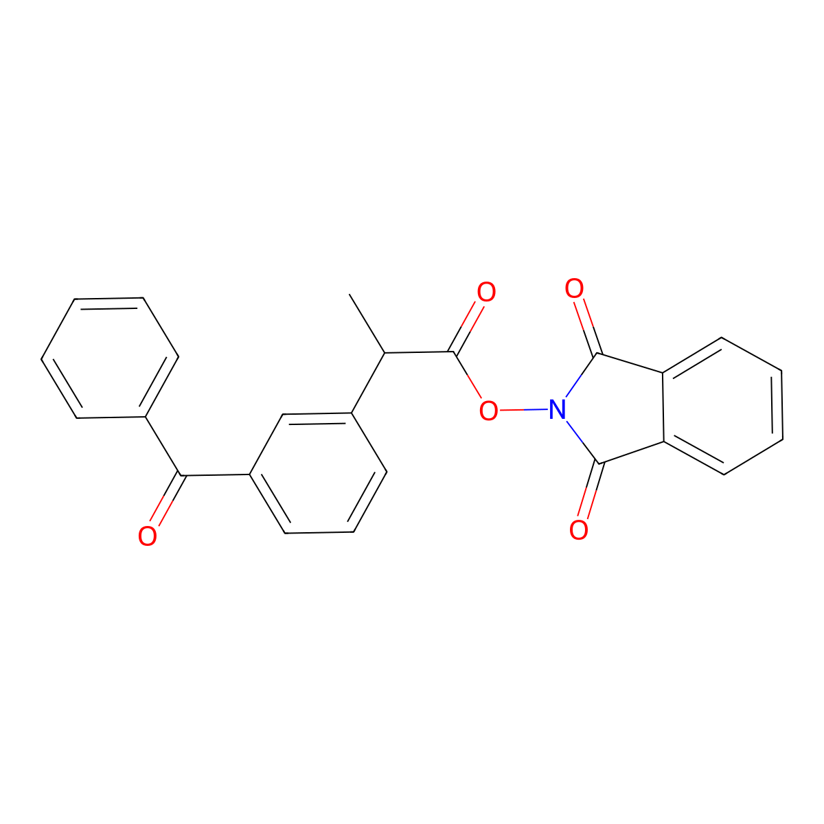1,3-Dioxoisoindolin-2-yl 2-(3-benzoylphenyl)propanoate molecular structure, CAS 2241846-02-4