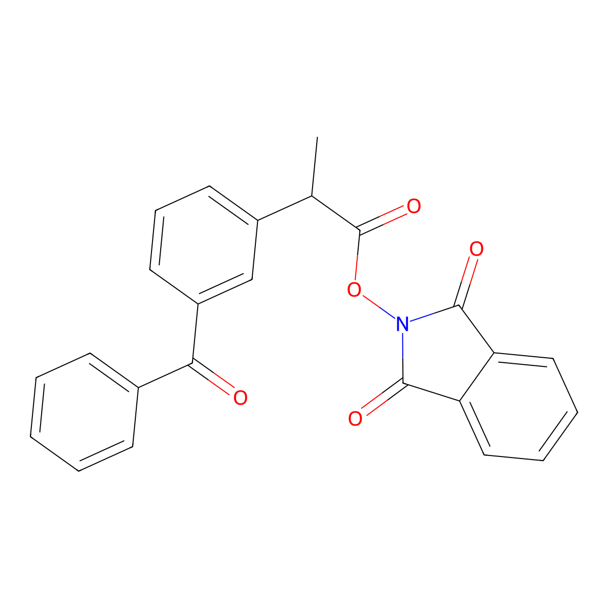 1,3-Dioxoisoindolin-2-yl 2-(3-benzoylphenyl)propanoate molecular structure, CAS 2241846-02-4