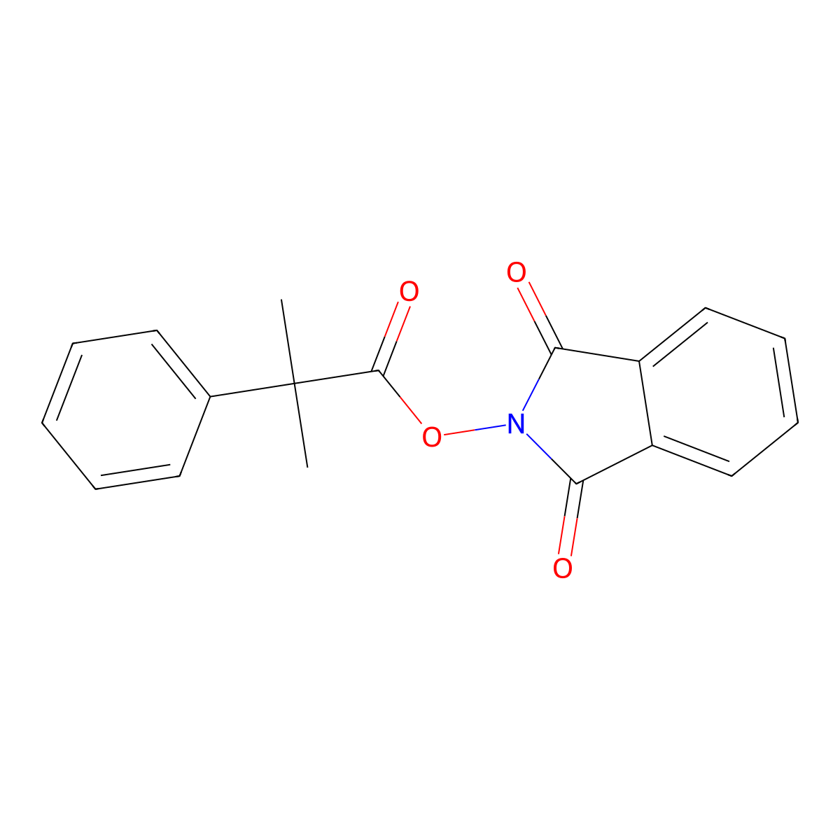 1,3-Dioxoisoindolin-2-yl 2-methyl-2-phenylpropanoate molecular structure, CAS 2241846-03-5