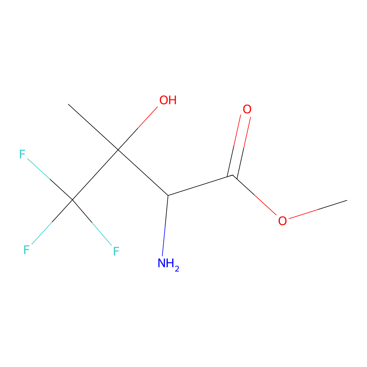 Methyl 2-amino-4,4,4-trifluoro-3-hydroxy-3-methylbutanoate molecular structure, CAS 2241853-48-3