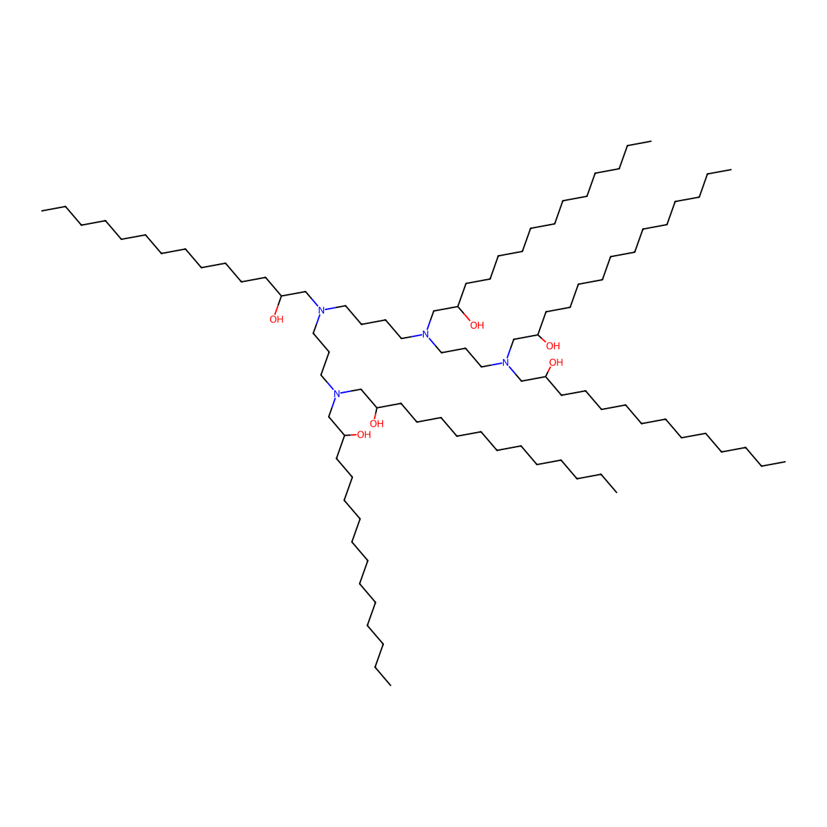 1-[3-[Bis(2-hydroxytetradecyl)amino]propyl-[4-[3-[bis(2-hydroxytetradecyl)amino]propyl-(2-hydroxytetradecyl)amino]butyl]amino]tetradecan-2-ol molecular structure, CAS 2241864-59-3