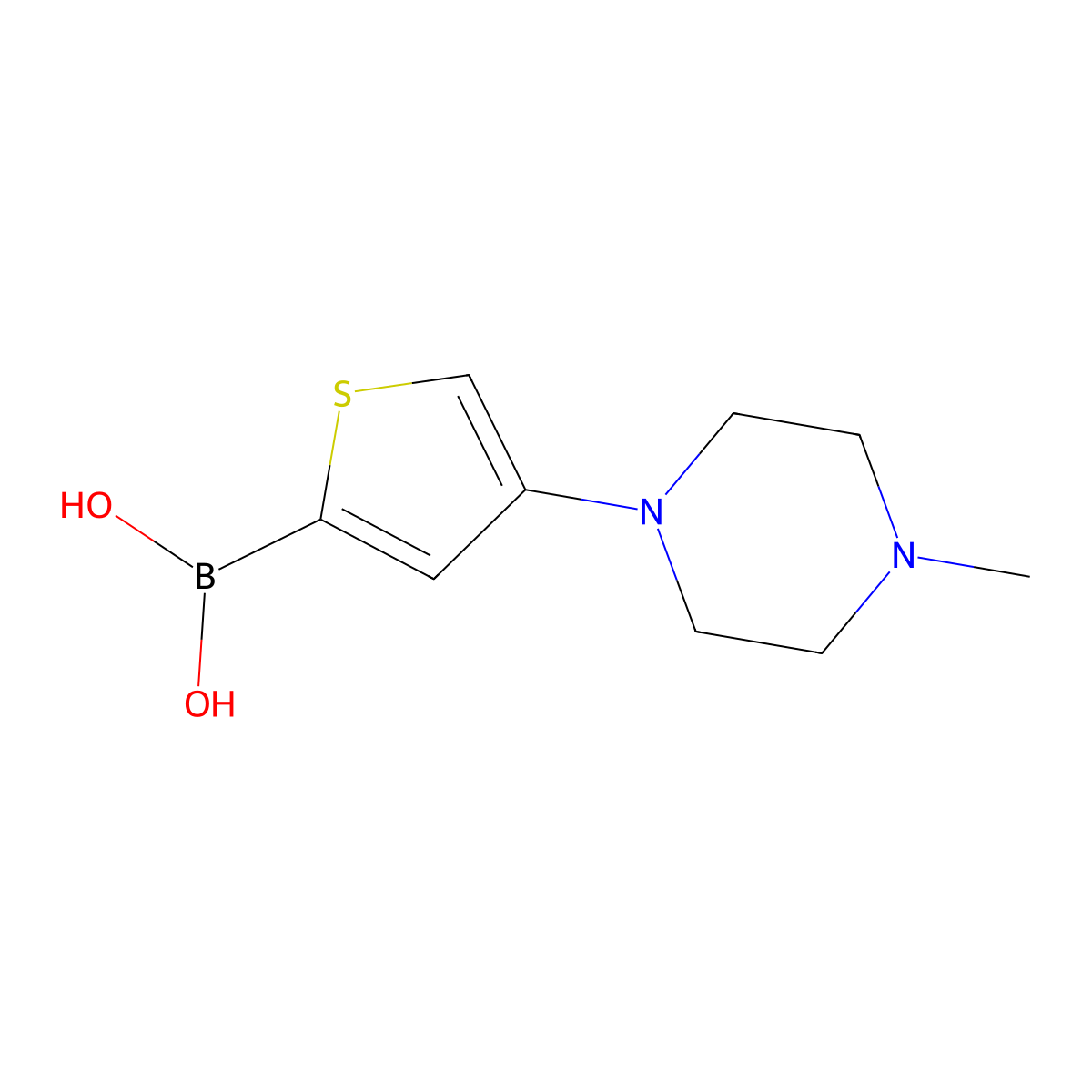 (4-(4-Methylpiperazin-1-yl)thiophen-2-yl)boronic acid molecular structure, CAS 2241864-86-6