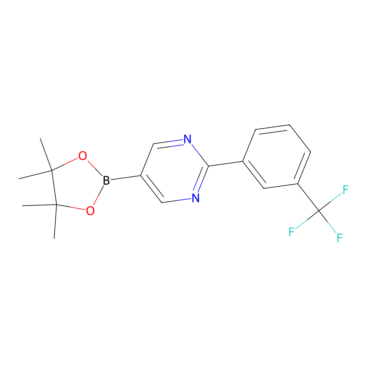 5-(4,4,5,5-Tetramethyl-1,3,2-dioxaborolan-2-yl)-2-(3-(trifluoromethyl)phenyl)pyrimidine molecular structure, CAS 2241865-04-1