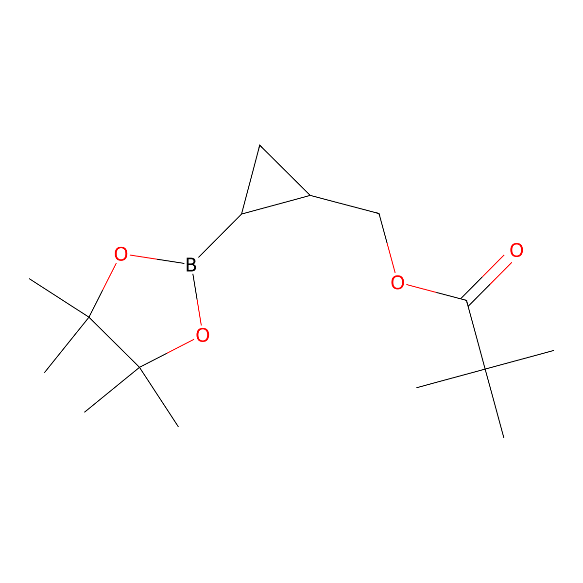 2-Pivaloyloxymethylcyclopropane boronic acid pinacol ester molecular structure, CAS 2241865-17-6