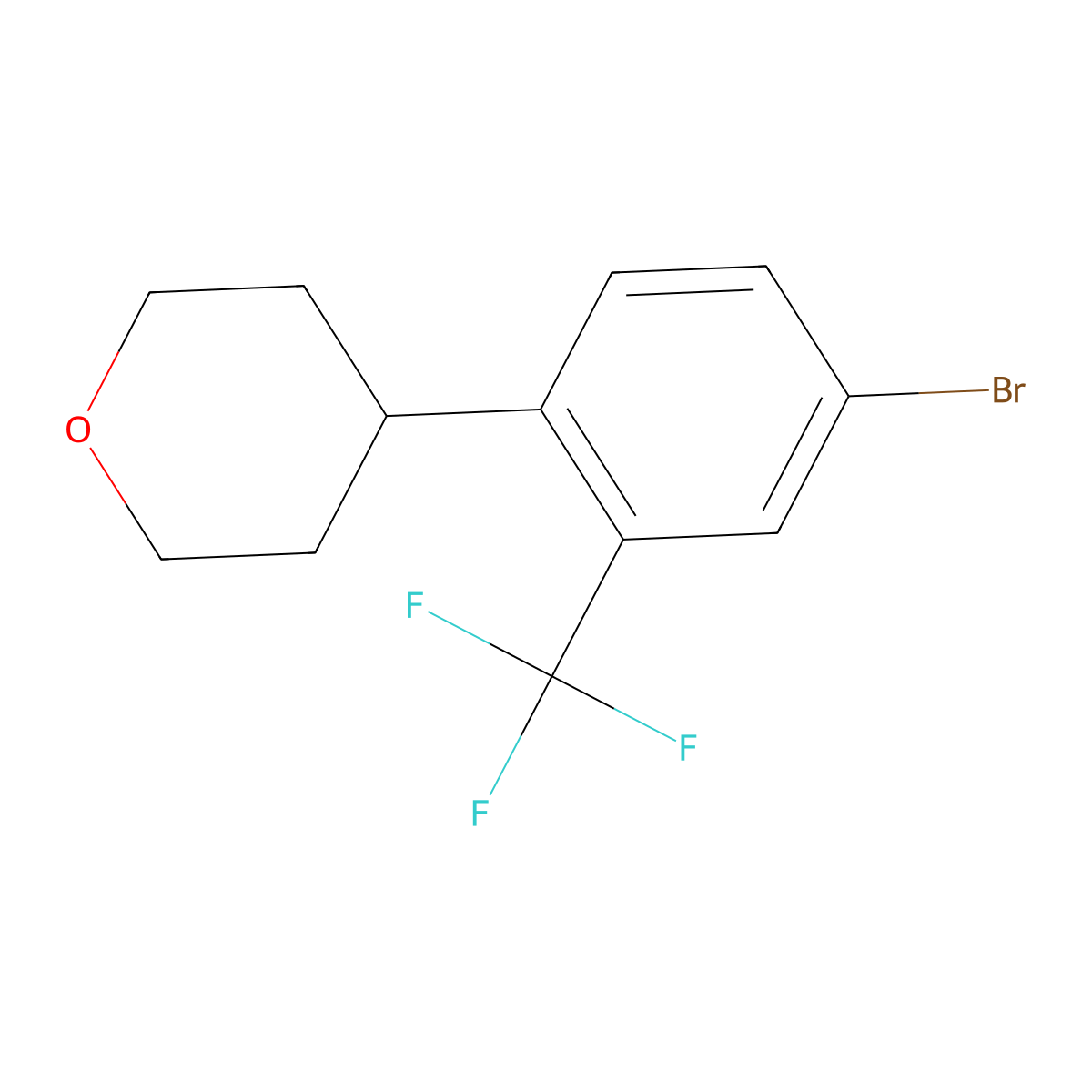 3-Trifluoromethyl-4-(4-tetrahydropyranyl)bromobenzene molecular structure, CAS 2241865-46-1