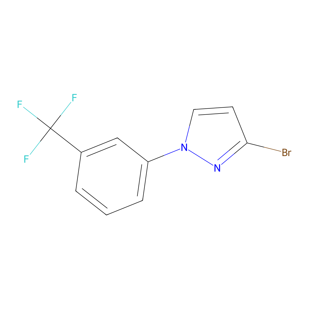 3-bromo-1-(3-(trifluoromethyl)phenyl)-1H-pyrazole molecular structure, CAS 2241865-53-0