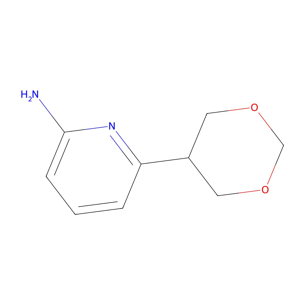 6-(1,3-Dioxan-5-yl)pyridin-2-amine molecular structure, CAS 2241866-23-7