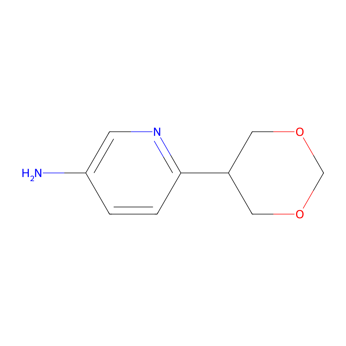 6-(1,3-Dioxan-5-yl)pyridin-3-amine molecular structure, CAS 2241866-24-8