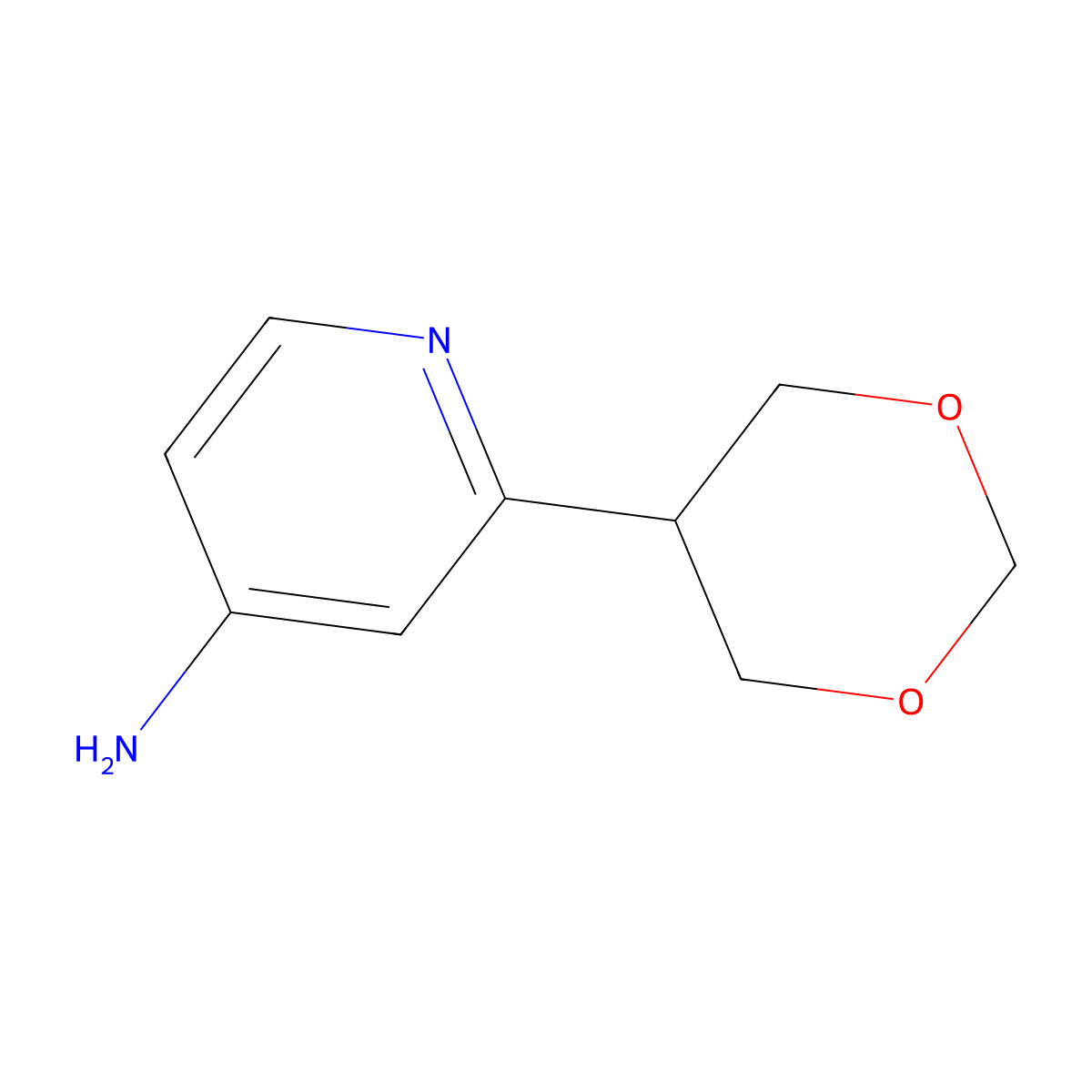 2-(1,3-Dioxan-5-yl)pyridin-4-amine molecular structure, CAS 2241866-25-9