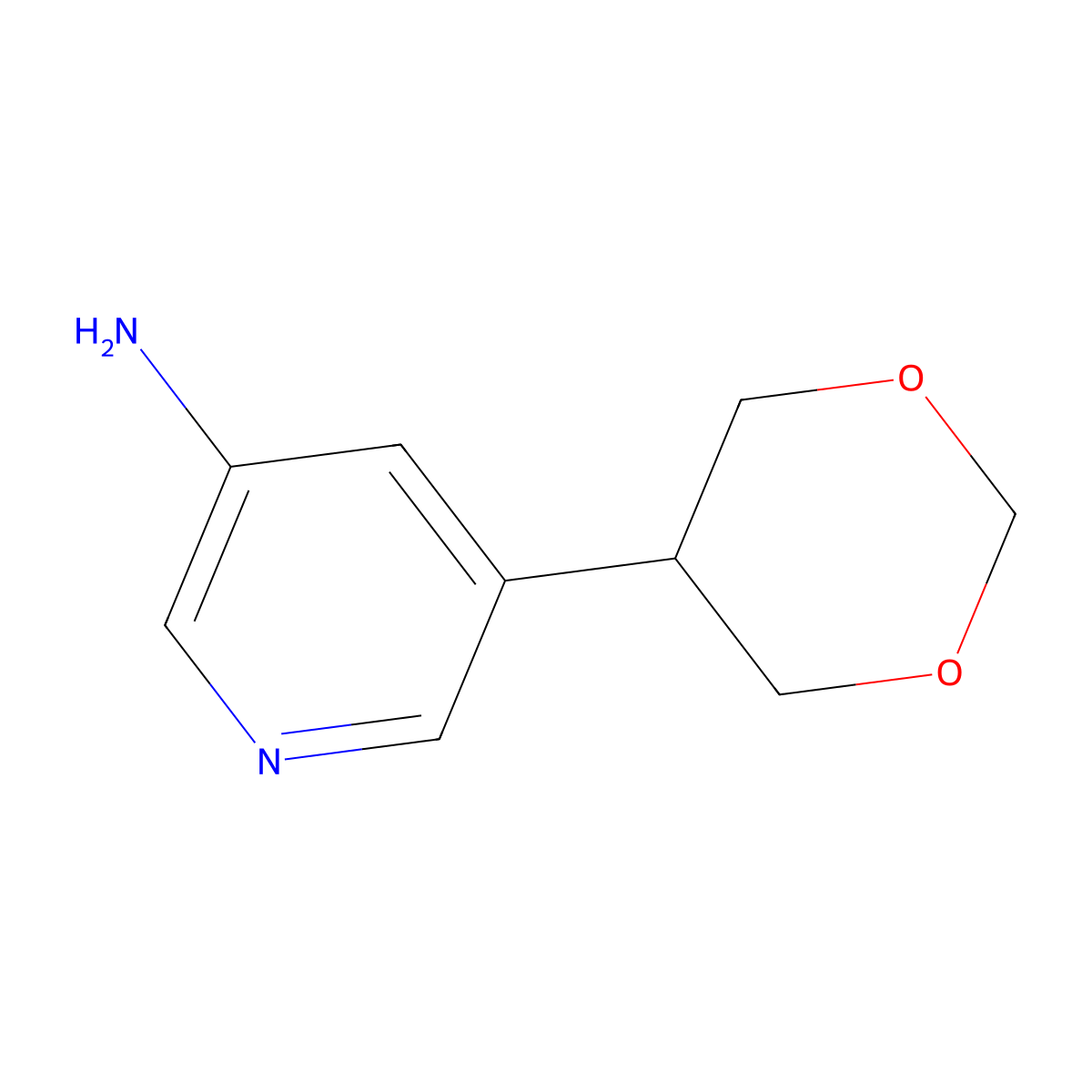 5-(1,3-Dioxan-5-yl)pyridin-3-amine molecular structure, CAS 2241866-26-0