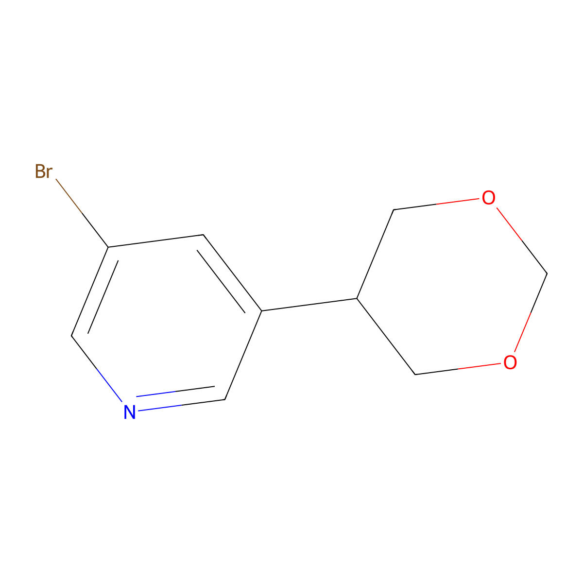 3-Bromo-5-(1,3-dioxan-5-yl)pyridine molecular structure, CAS 2241866-27-1