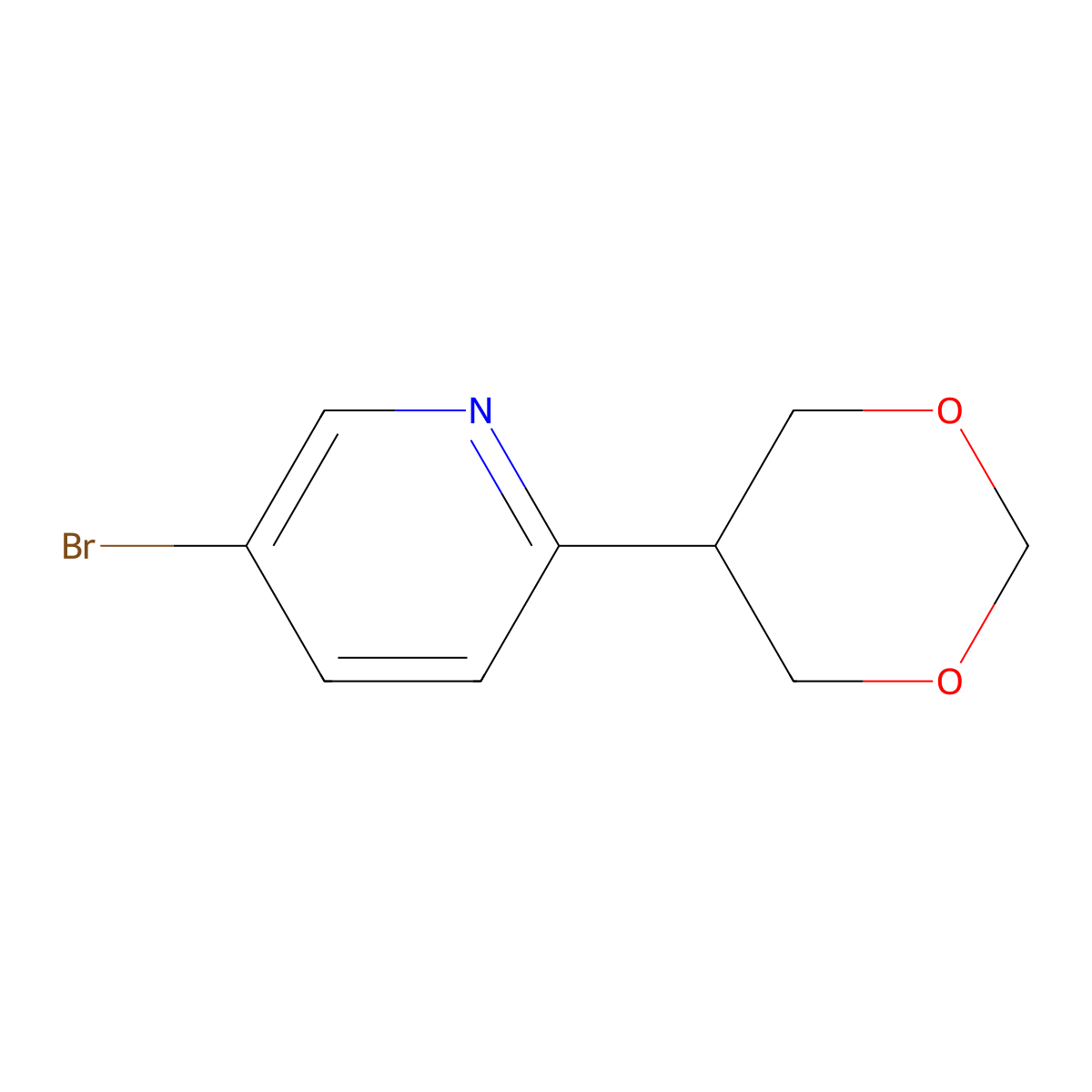 5-Bromo-2-(1,3-dioxan-5-yl)pyridine molecular structure, CAS 2241866-29-3