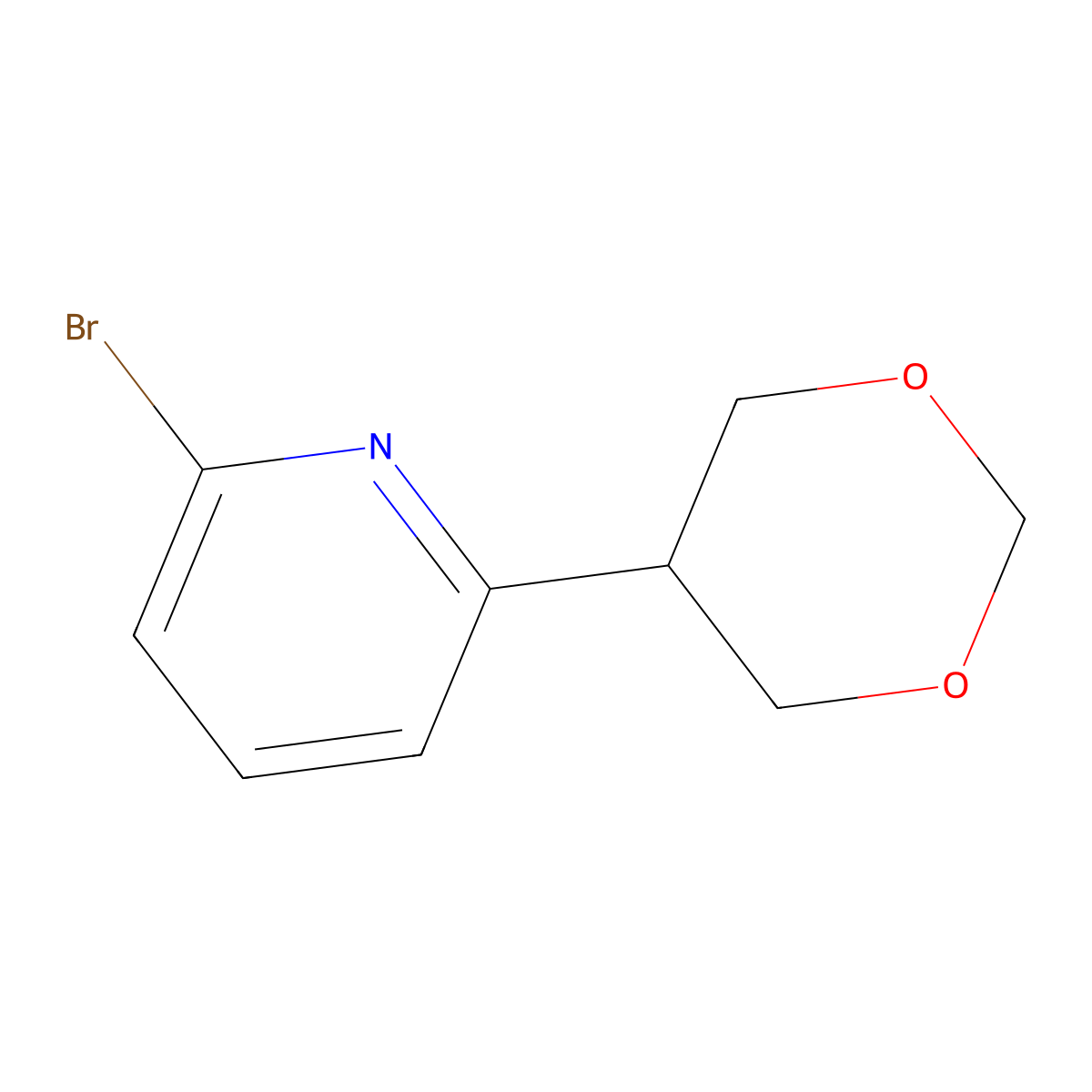 2-Bromo-6-(1,3-dioxan-5-yl)pyridine molecular structure, CAS 2241866-30-6