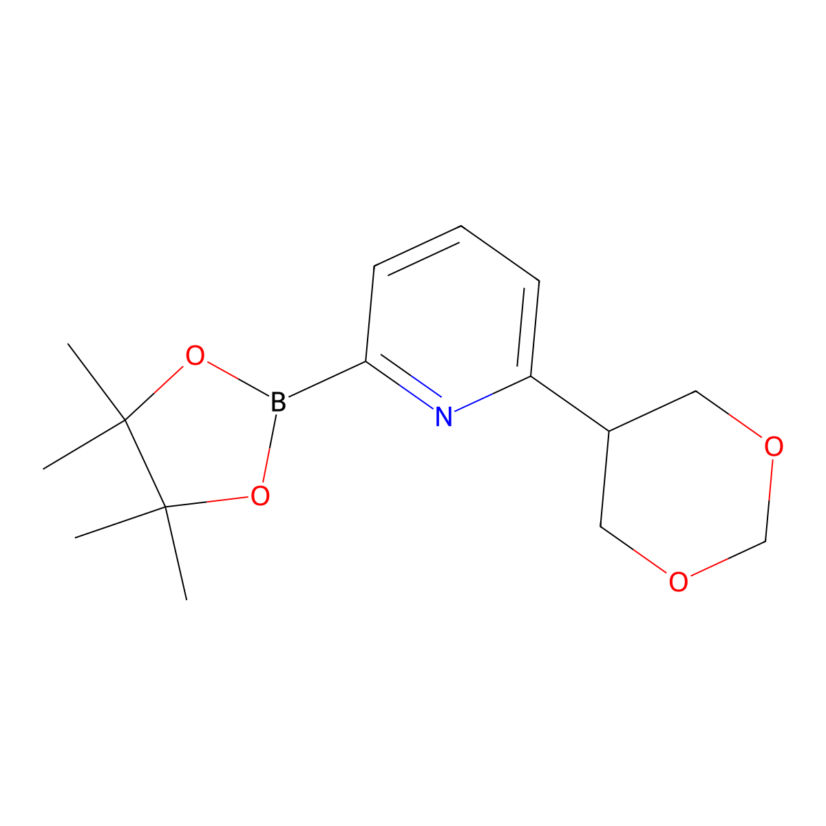 2-(1,3-Dioxan-5-yl)-6-(4,4,5,5-tetramethyl-1,3,2-dioxaborolan-2-yl)pyridine molecular structure, CAS 2241866-31-7