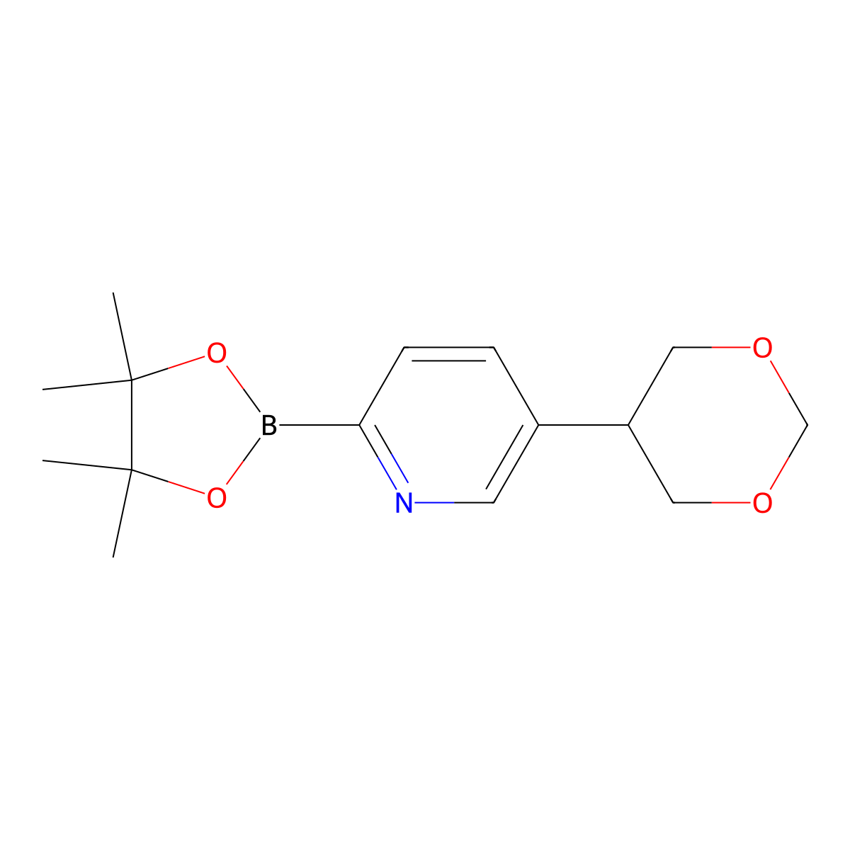 5-(1,3-Dioxan-5-yl)-2-(4,4,5,5-tetramethyl-1,3,2-dioxaborolan-2-yl)pyridine molecular structure, CAS 2241866-35-1