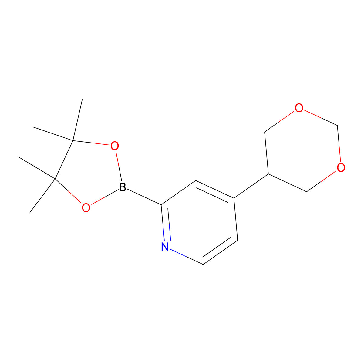 4-(1,3-Dioxan-5-yl)-2-(4,4,5,5-tetramethyl-1,3,2-dioxaborolan-2-yl)pyridine molecular structure, CAS 2241866-36-2