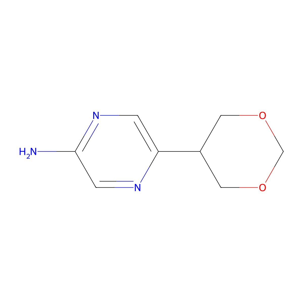 5-(1,3-Dioxan-5-yl)pyrazin-2-amine molecular structure, CAS 2241866-45-3