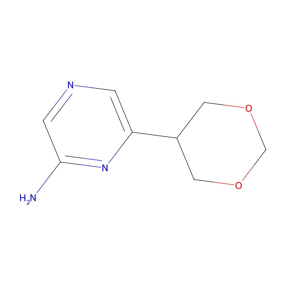 6-(1,3-Dioxan-5-yl)pyrazin-2-amine molecular structure, CAS 2241866-46-4