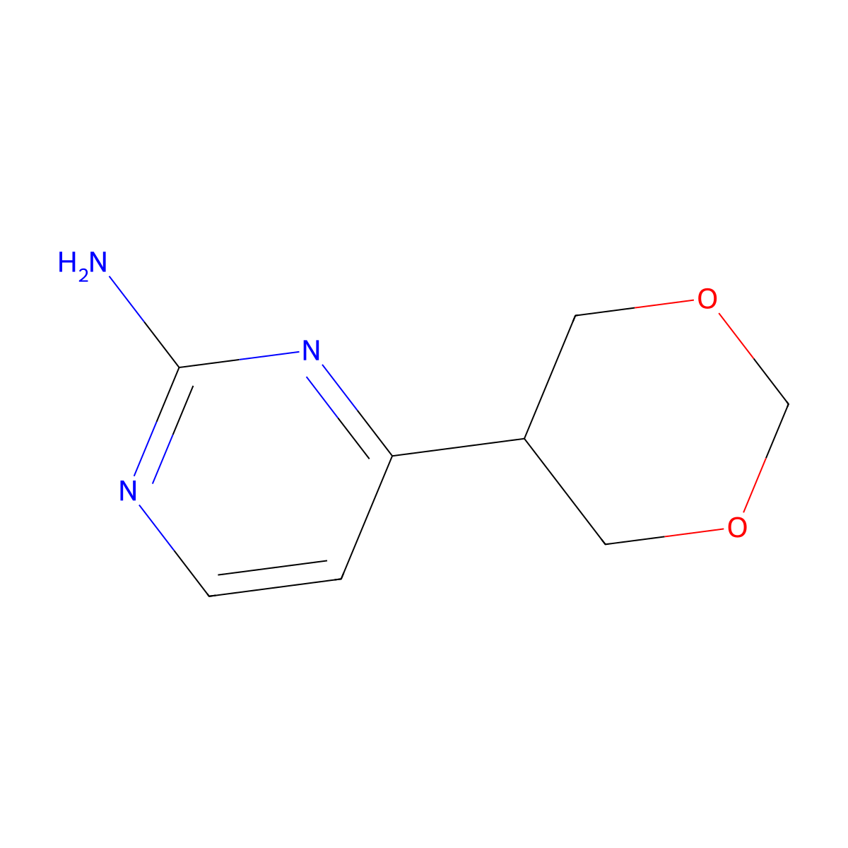 4-(1,3-Dioxan-5-yl)pyrimidin-2-amine molecular structure, CAS 2241866-47-5
