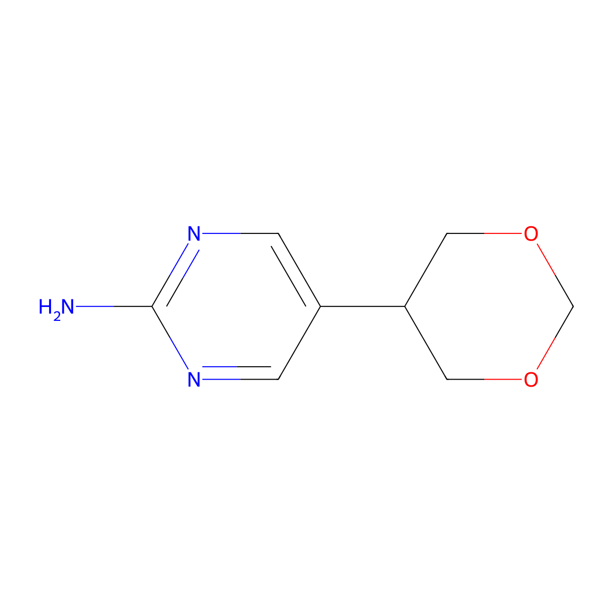 5-(1,3-Dioxan-5-yl)pyrimidin-2-amine molecular structure, CAS 2241866-48-6