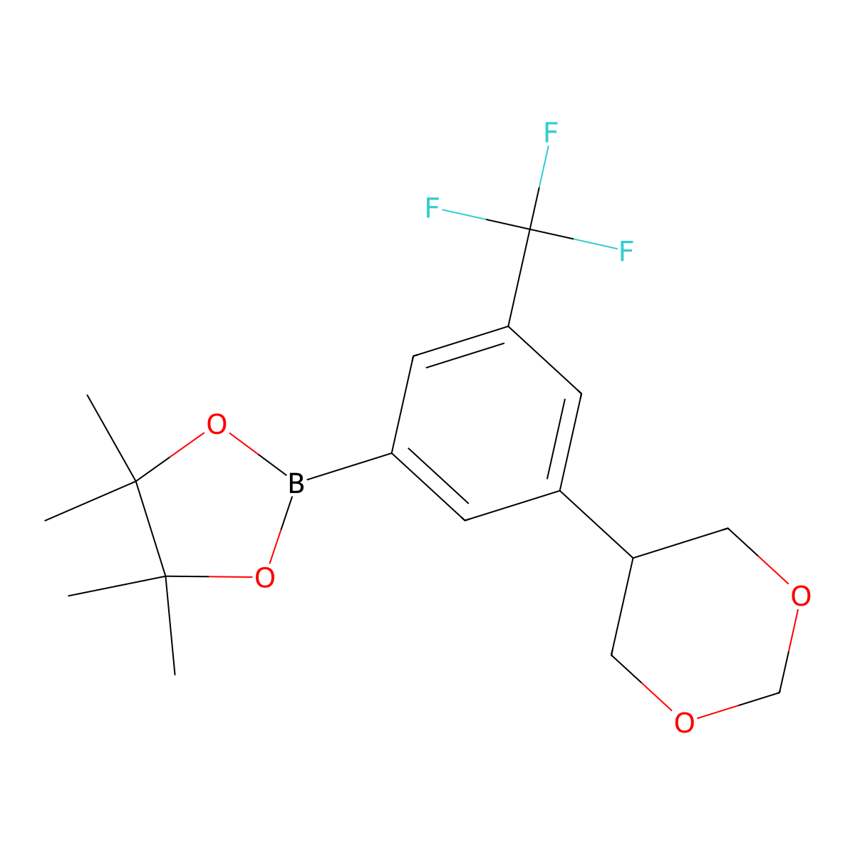 2-(3-(1,3-Dioxan-5-yl)-5-(trifluoromethyl)phenyl)-4,4,5,5-tetramethyl-1,3,2-dioxaborolane molecular structure, CAS 2241866-54-4