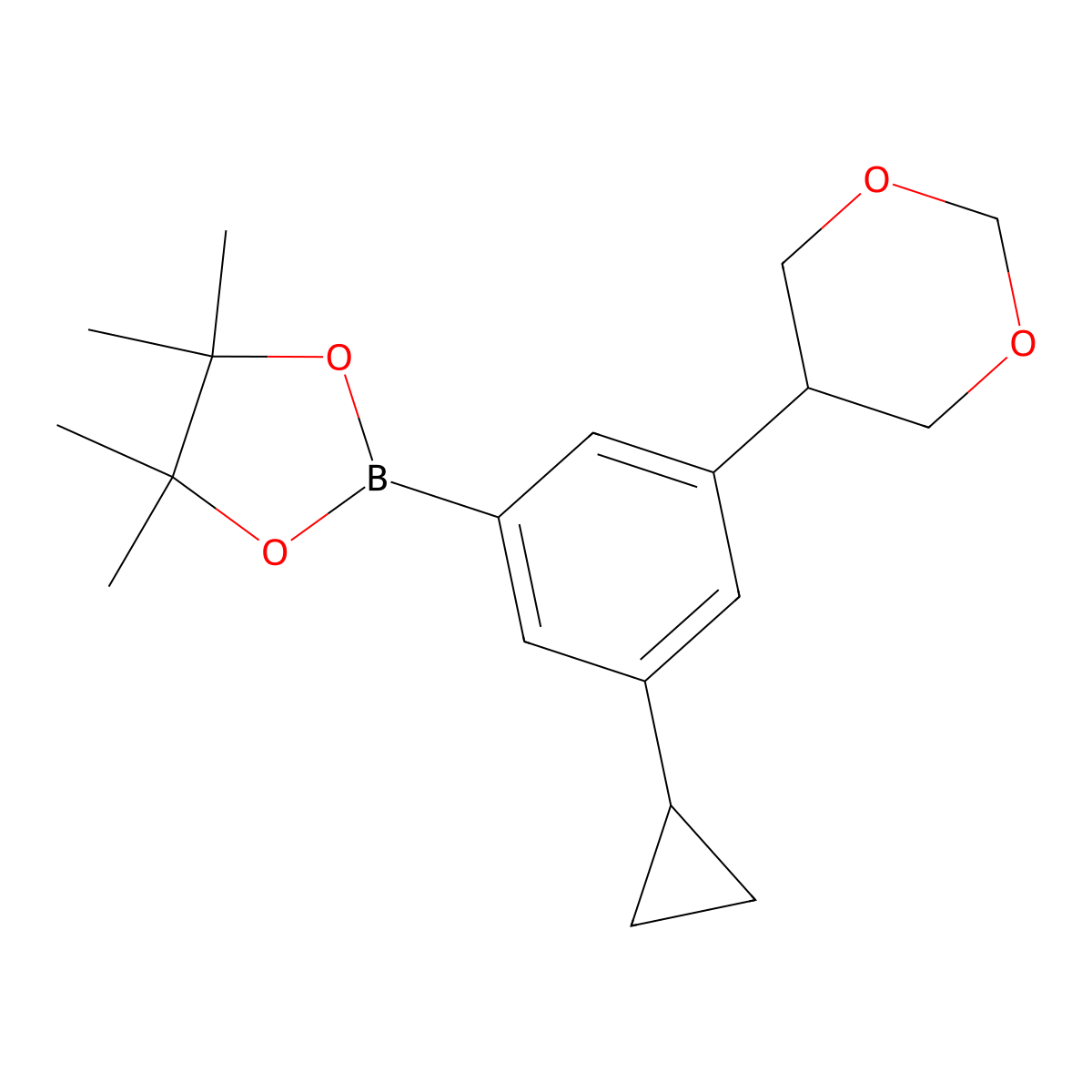 2-(3-Cyclopropyl-5-(1,3-dioxan-5-yl)phenyl)-4,4,5,5-tetramethyl-1,3,2-dioxaborolane molecular structure, CAS 2241866-55-5