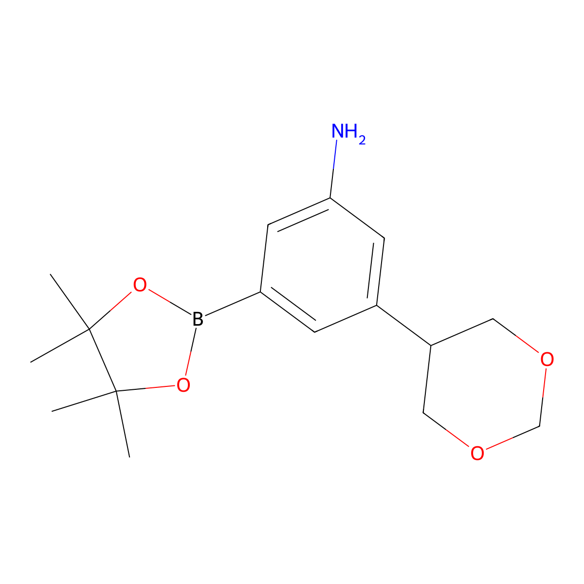 3-(1,3-Dioxan-5-yl)-5-(4,4,5,5-tetramethyl-1,3,2-dioxaborolan-2-yl)aniline molecular structure, CAS 2241866-57-7