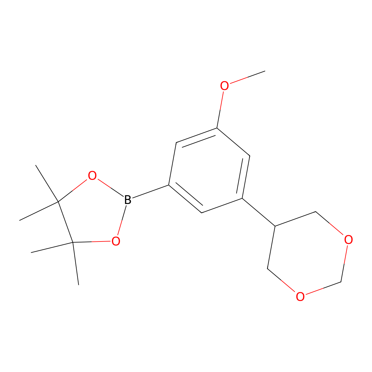 2-(3-(1,3-Dioxan-5-yl)-5-methoxyphenyl)-4,4,5,5-tetramethyl-1,3,2-dioxaborolane molecular structure, CAS 2241866-58-8