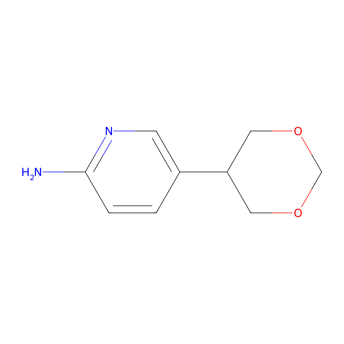 5-(1,3-Dioxan-5-yl)pyridin-2-amine molecular structure, CAS 2241866-64-6