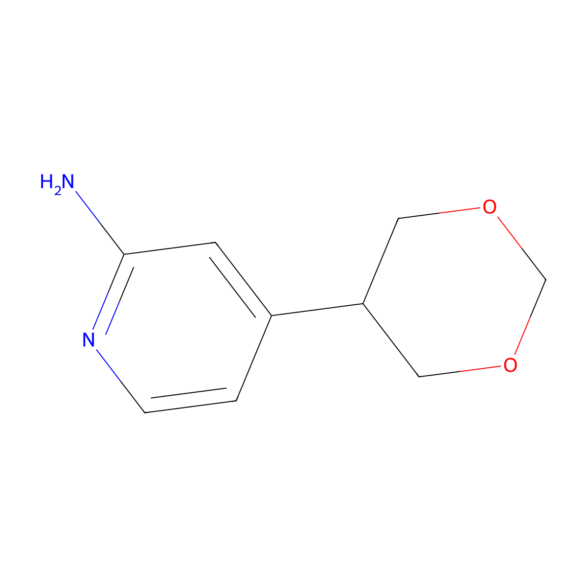 4-(1,3-Dioxan-5-yl)pyridin-2-amine molecular structure, CAS 2241866-65-7