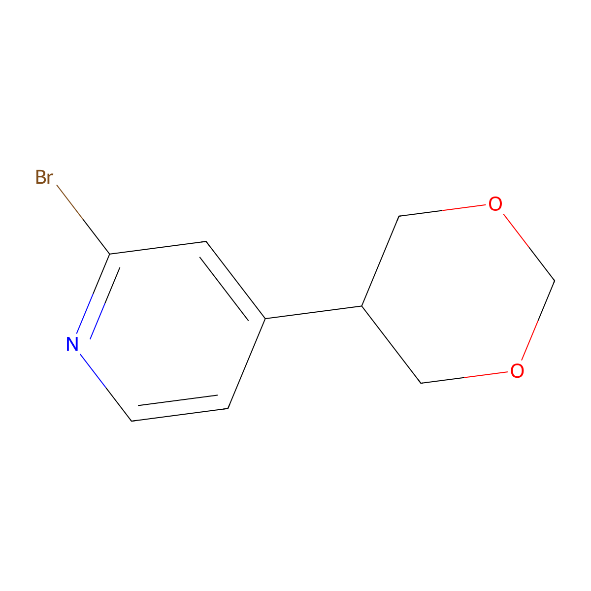 2-Bromo-4-(1,3-dioxan-5-yl)pyridine molecular structure, CAS 2241866-66-8