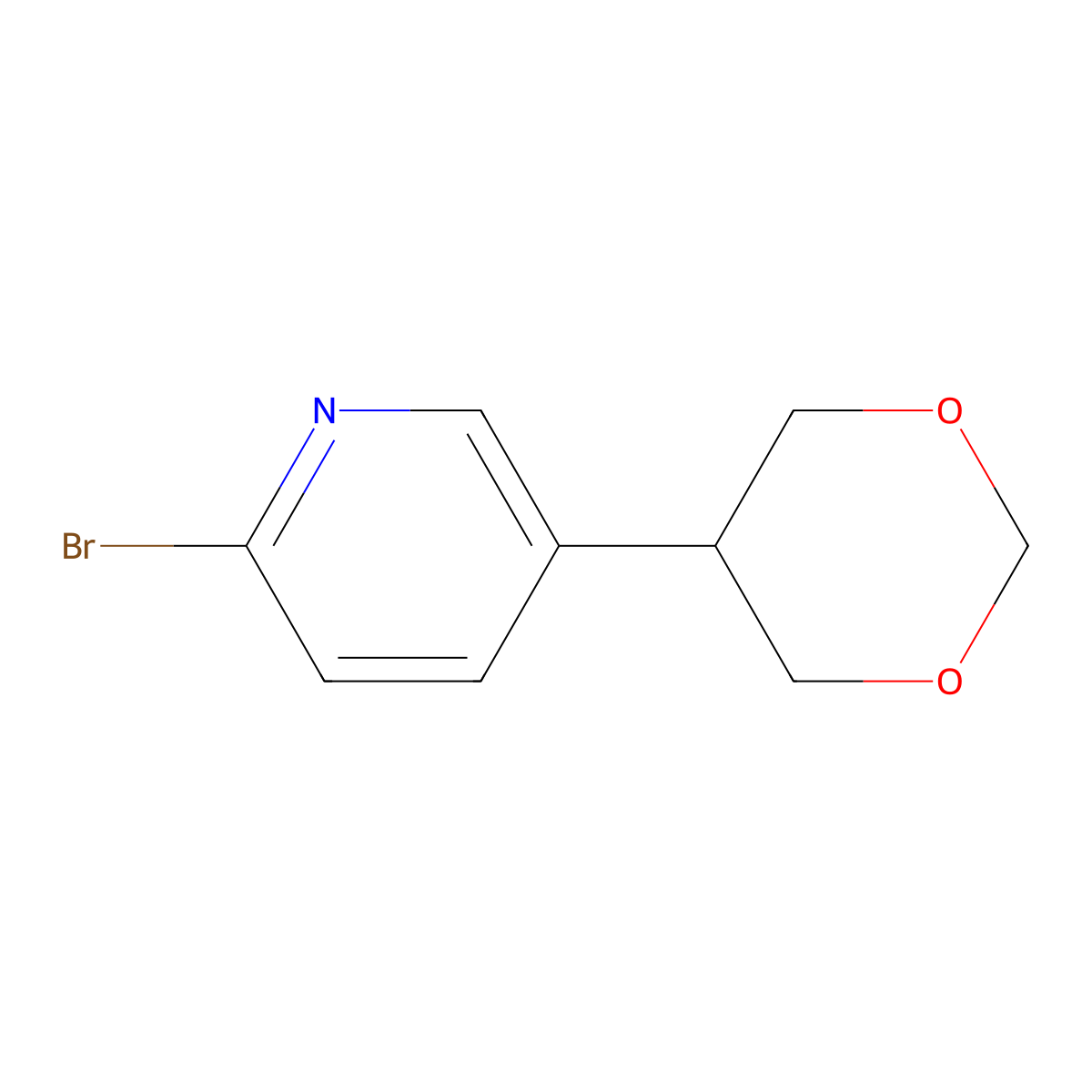 2-Bromo-5-(1,3-dioxan-5-yl)pyridine molecular structure, CAS 2241866-67-9